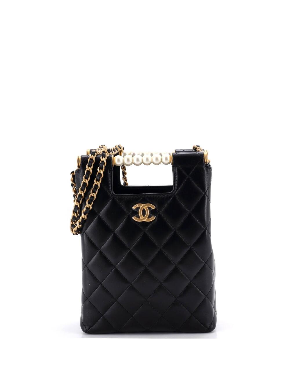 Chanel Cc Pearls Bar Handle Box Bag #357236C34B
